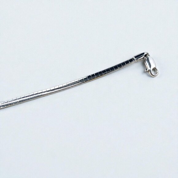 Two-Tone Gold & Silver Reversible Snake Chain Necklace Lobster Clasp 17"L - Picture 6 of 7